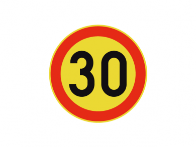 Liikennemerkki 30 km/h R2 HIP 30