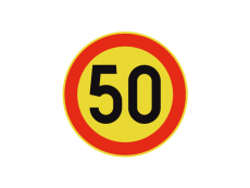 Liikennemerkki 50 km/h R2 HIP 50