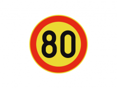 Liikennemerkki 80 km/h R2 HIP 80
