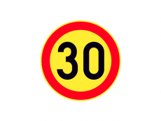 Liikennemerkki 30 km/h R3 DG3 30