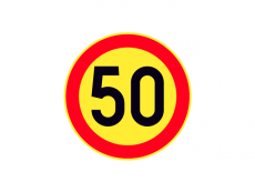 Liikennemerkki 50 km/h R3 DG3 50
