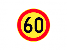 Liikennemerkki 60 km/h R3 DG3 60