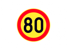 Liikennemerkki 80 km/h R3 DG3 80