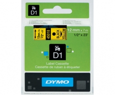 DYMO D1 12MM MUSTA/KELTAINEN 45018