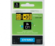 DYMO D1 19MM MUSTA/KELTAINEN 45808
