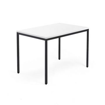 Työpöytä Modulus 1200x800mm, valkoinen, musta jalusta