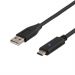 DELTACO USB 2.0 -kaapeli, Type A - Type C uros, 1 m, musta