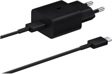 SAMSUNG WALL CHARGER 15W INCL. TYPE C TO C-CABLE BLACK