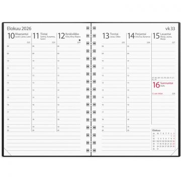 Kalenteri 2026 Exclusive musta muovikansi