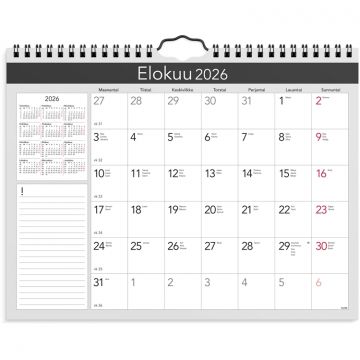 Seinäkalenteri 2026 Kuukausikalenteri Elegant