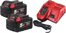 Milwaukee AKKUSETTI M18 NRG-502 2xM18 B5 5,0Ah akkua, pikalaturi