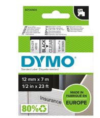 DYMO D1 6MM MUSTA/KIRKAS