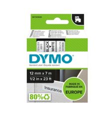 DYMO D1 19MM MUSTA/VALKOINEN 45803
