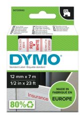 DYMO D1 12MM PUNAINEN/VALKOINEN 45015