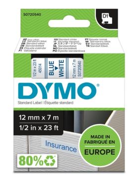 DYMO D1 12MM SININEN/VALKOINEN 45014